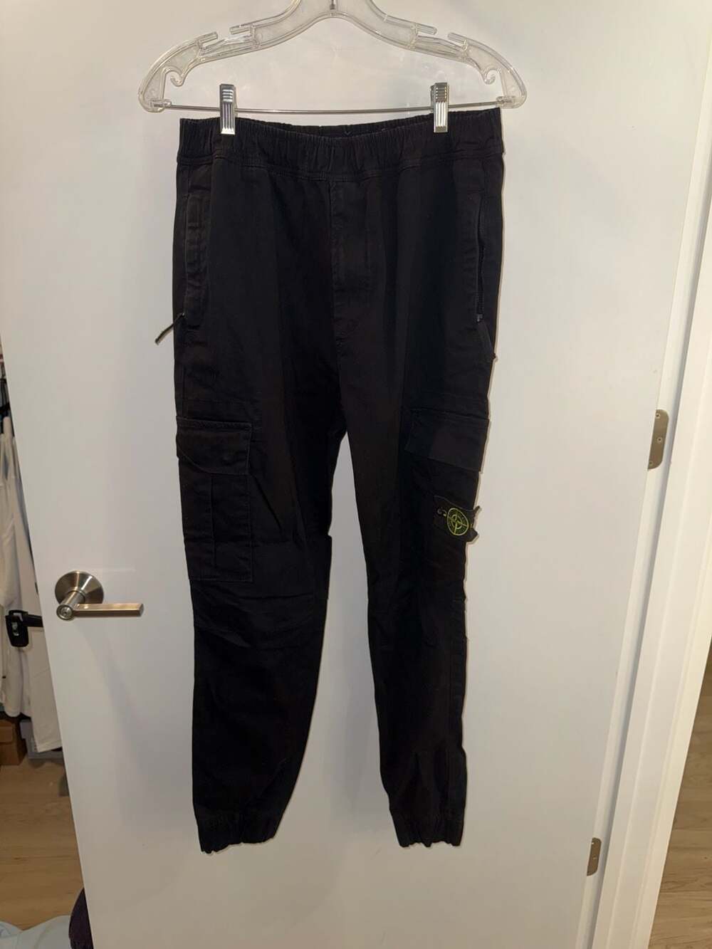 Stone Island Black Cargo Jogger Pants Size M